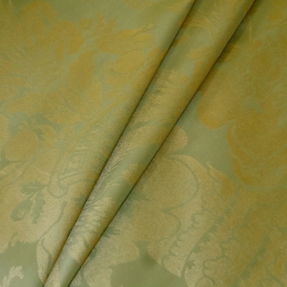 Beacon Hill Leaf Stencil Mint Julep Damask Fabric - Picture 4 of 5